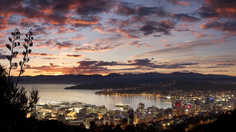 wellington city at dawn panorama v2